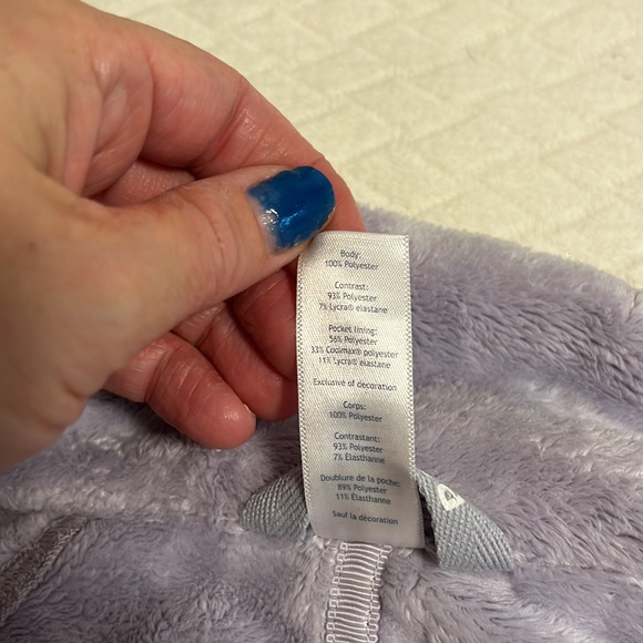 Ivivva by lululemon girls jacket, thick material fleece lined, grey/lavender, 10 - Picture 9 of 11